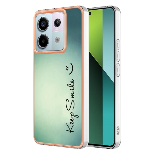 

For Xiaomi Redmi Note 13 Pro 5G Global Electroplating Marble Dual-side IMD Phone Case(Smile)