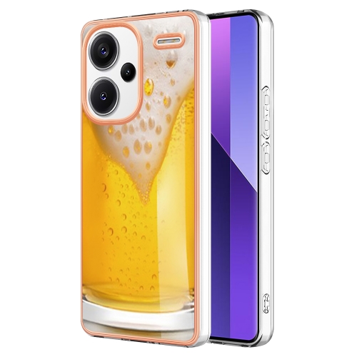 

For Xiaomi Redmi Note 13 Pro+ 5G Electroplating Marble Dual-side IMD Phone Case(Draft Beer)