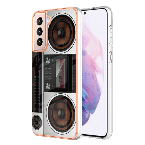 

For Samsung Galaxy S21+ 5G Electroplating Marble Dual-side IMD Phone Case(Retro Radio)