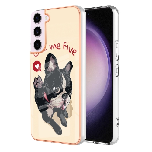 

For Samsung Galaxy S22 5G Electroplating Marble Dual-side IMD Phone Case(Lucky Dog)