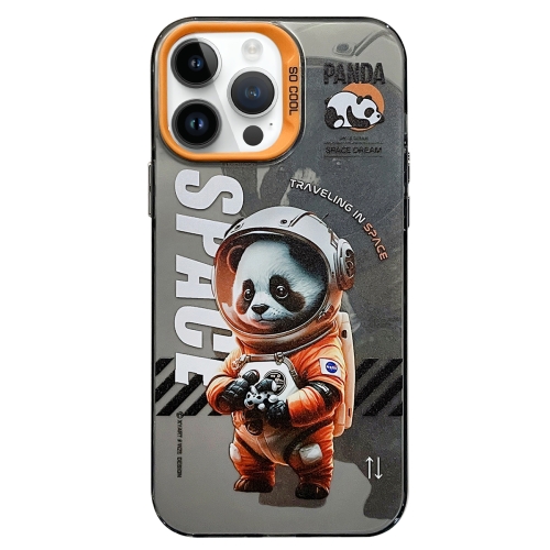 

For iPhone 14 Pro Astronaut Pattern PC Phone Case(Black Panda)