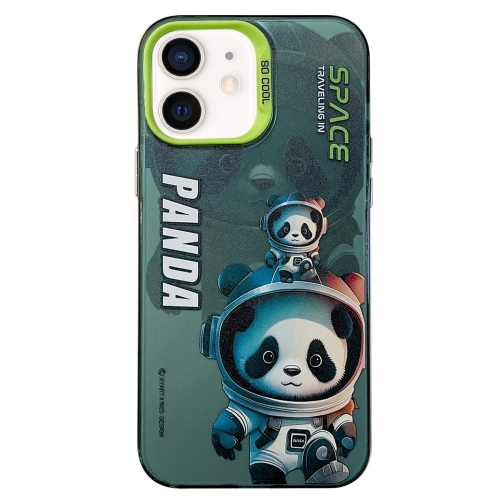 

For iPhone 12 Astronaut Pattern PC Phone Case(Green Space Panda)
