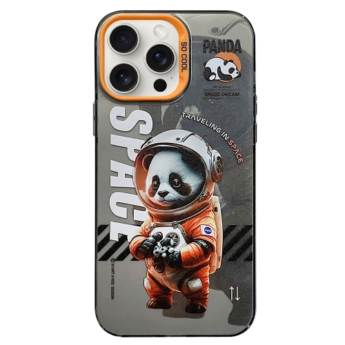 

For iPhone 15 Pro Astronaut Pattern PC Phone Case(Black Panda)