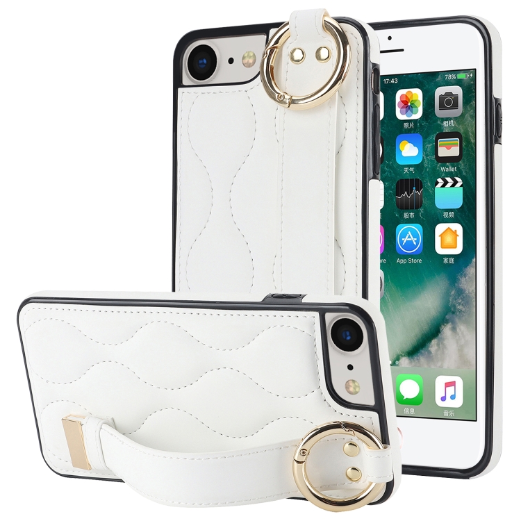 For iPhone 7 / 8 Non-slip Full Coverage Ring PU Phone Case with Wristband(White)
For iPhone 7 / 8 Non-slip Full Coverage Ring PU Phone Case with Wristband(White)