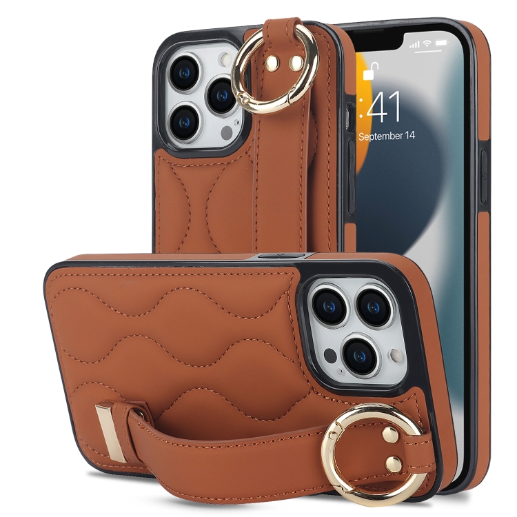 For iPhone 13 Pro Non-slip Full Coverage Ring PU Phone Case with Wristband(Brown)
For iPhone 13 Pro Non-slip Full Coverage Ring PU Phone Case with Wristband(Brown)