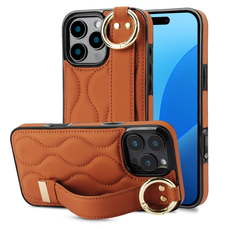 For iPhone 16 Pro Non-slip Full Coverage Ring PU Phone Case with Wristband(Brown)
For iPhone 16 Pro Non-slip Full Coverage Ring PU Phone Case with Wristband(Brown)
