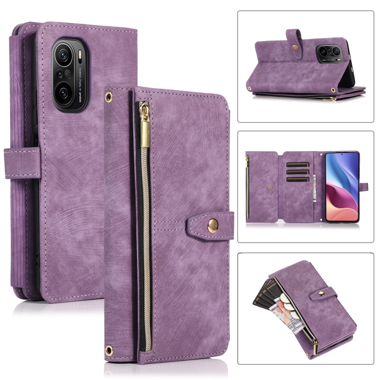 For Xiaomi Redmi K40 Dream 9-Card Wallet Zipper Bag Leather Phone Case(Purple)
For Xiaomi Redmi K40 Dream 9-Card Wallet Zipper Bag Leather Phone Case(Purple)