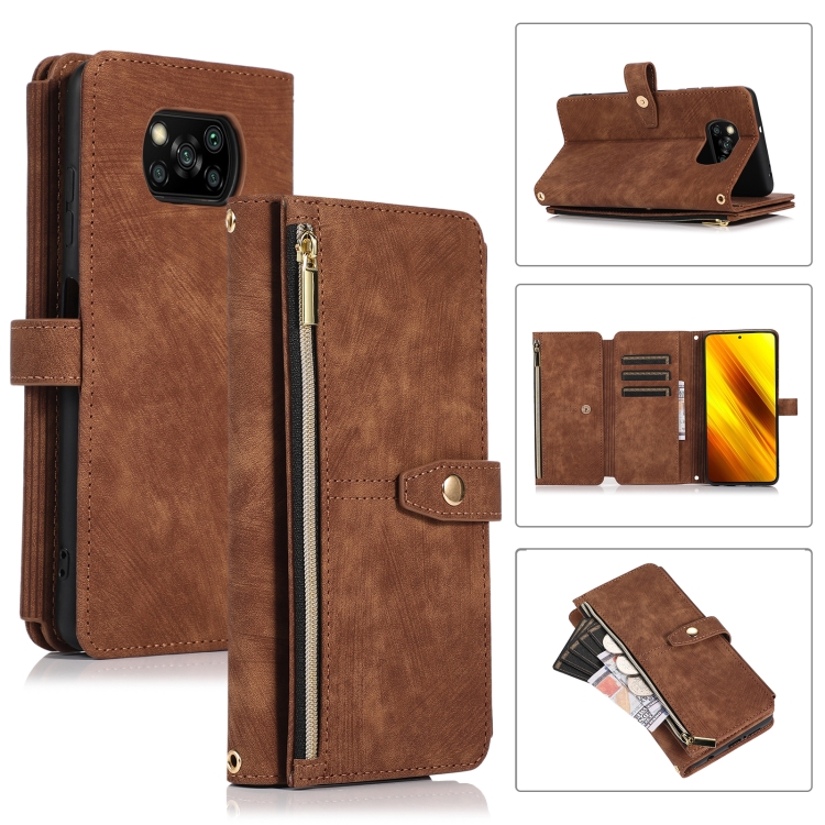For Xiaomi Poco X3 NFC Dream 9-Card Wallet Zipper Bag Leather Phone Case(Brown)
For Xiaomi Poco X3 NFC Dream 9-Card Wallet Zipper Bag Leather Phone Case(Brown)