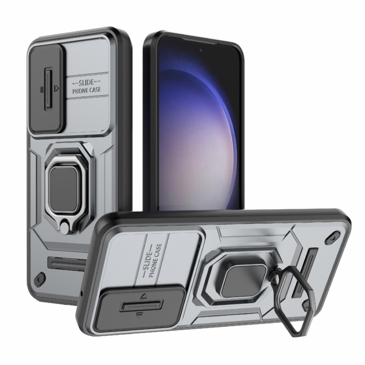 For Samsung Galaxy S23 5G Sliding Camshield TPU + PC Shockproof Phone Case with Holder(Grey)
For Samsung Galaxy S23 5G Sliding Camshield TPU + PC Shockproof Phone Case with Holder(Grey)