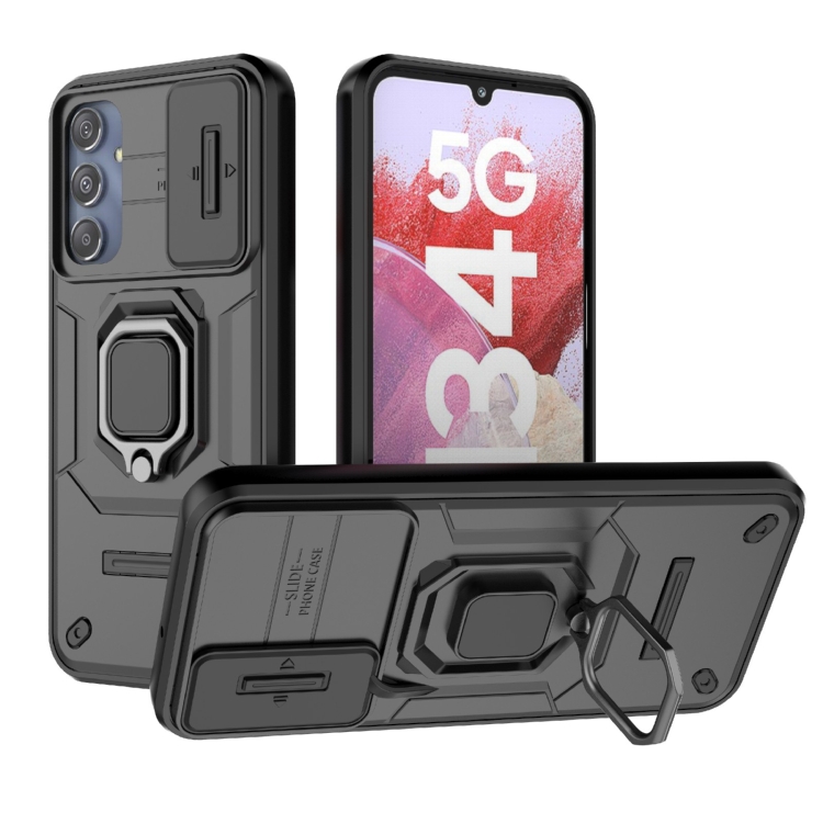 For Samsung Galaxy M34 5G India Sliding Camshield TPU + PC Shockproof Phone Case with Holder(Black)
For Samsung Galaxy M34 5G India Sliding Camshield TPU + PC Shockproof Phone Case with Holder(Black)