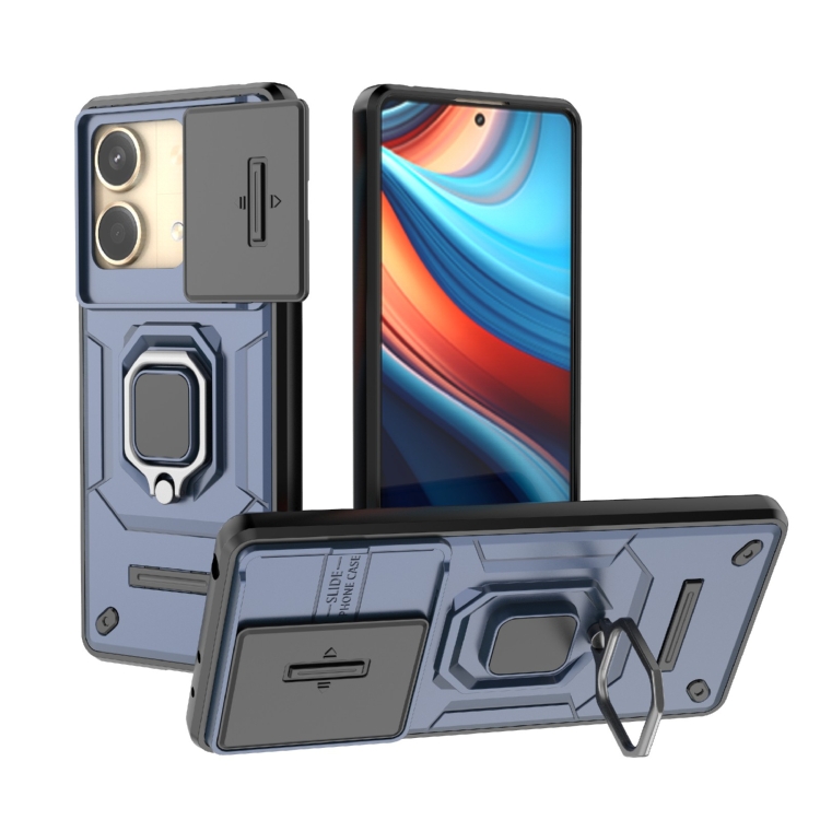 For Xiaomi Redmi Note 13R Pro 5G Sliding Camshield TPU + PC Shockproof Phone Case with Holder(Blue)
For Xiaomi Redmi Note 13R Pro 5G Sliding Camshield TPU + PC Shockproof Phone Case with Holder(Blue)
