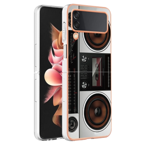 

For Samsung Galaxy Z Flip3 5G Electroplating Marble Dual-side IMD Phone Case(Retro Radio)