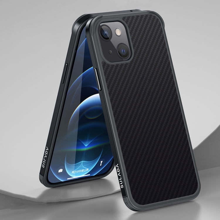 For iPhone 13 mini SULADA Luxury 3D Carbon Fiber Textured Metal + TPU Frame Phone Case(Black)
For iPhone 13 mini SULADA Luxury 3D Carbon Fiber Textured Metal + TPU Frame Phone Case(Black)
