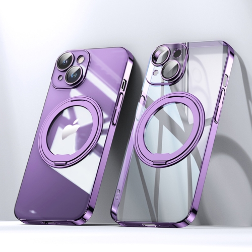 For iPhone 14 Plus Electroplated 360 Degree Bracket MagSafe Magnetic Phone Case(Transparent Purple)
For iPhone 14 Plus Electroplated 360 Degree Bracket MagSafe Magnetic Phone Case(Transparent Purple)