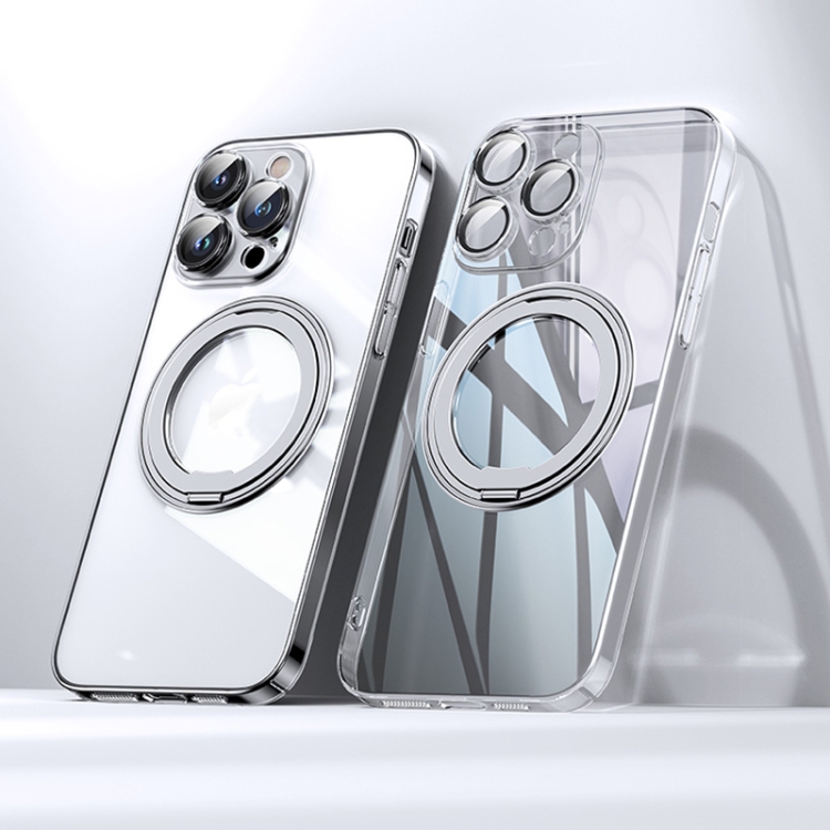 For iPhone 14 Pro Electroplated 360 Degree Bracket MagSafe Magnetic Phone Case(Transparent)
For iPhone 14 Pro Electroplated 360 Degree Bracket MagSafe Magnetic Phone Case(Transparent)