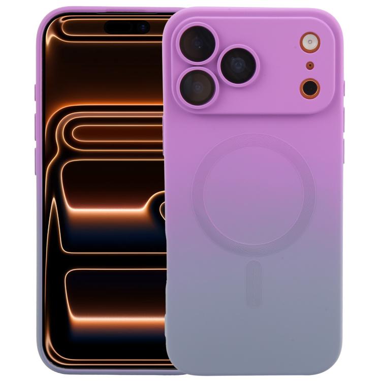 For iPhone 17 Pro Max Liquid TPU Silicone Gradient MagSafe Phone Case(Purple) 
For iPhone 17 Pro Max Liquid TPU Silicone Gradient MagSafe Phone Case(Purple)