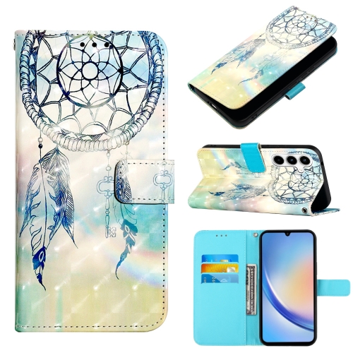 

For Samsung Galaxy A35 5G 3D Painting Horizontal Flip Leather Phone Case(Dream Wind Chimes)