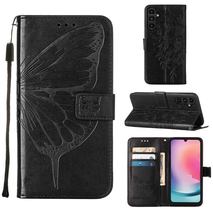 For Samsung Galaxy A05s Embossed Butterfly Leather Phone Case(Black) 
For Samsung Galaxy A05s Embossed Butterfly Leather Phone Case(Black)