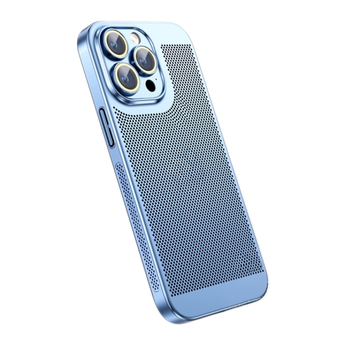 

For iPhone 12 Pro Max Ice Sense Heat Dissipation Electroplating PC Phone Case(Blue)