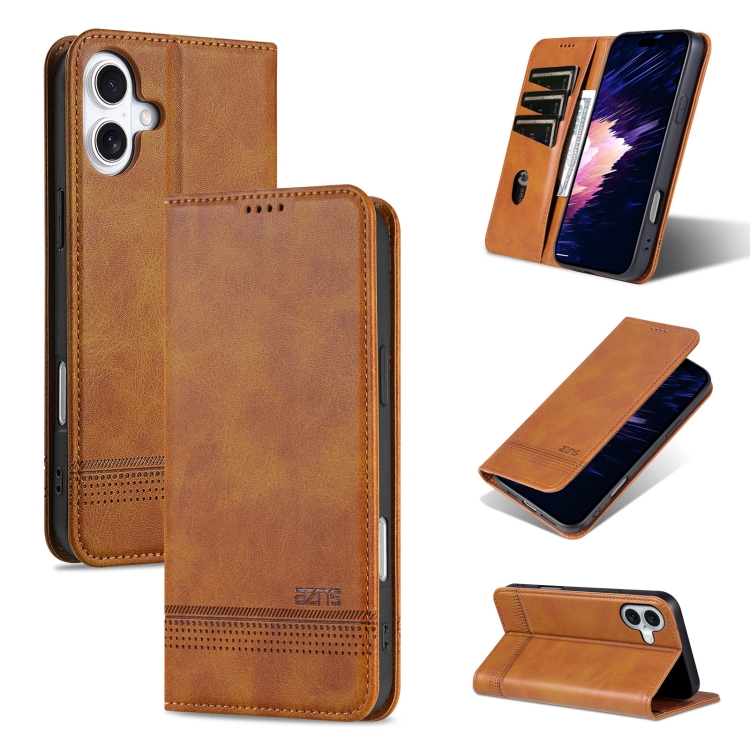 For iPhone 16 Plus AZNS Magnetic Calf Texture Flip Leather Phone Case(Light Brown)
For iPhone 16 Plus AZNS Magnetic Calf Texture Flip Leather Phone Case(Light Brown)