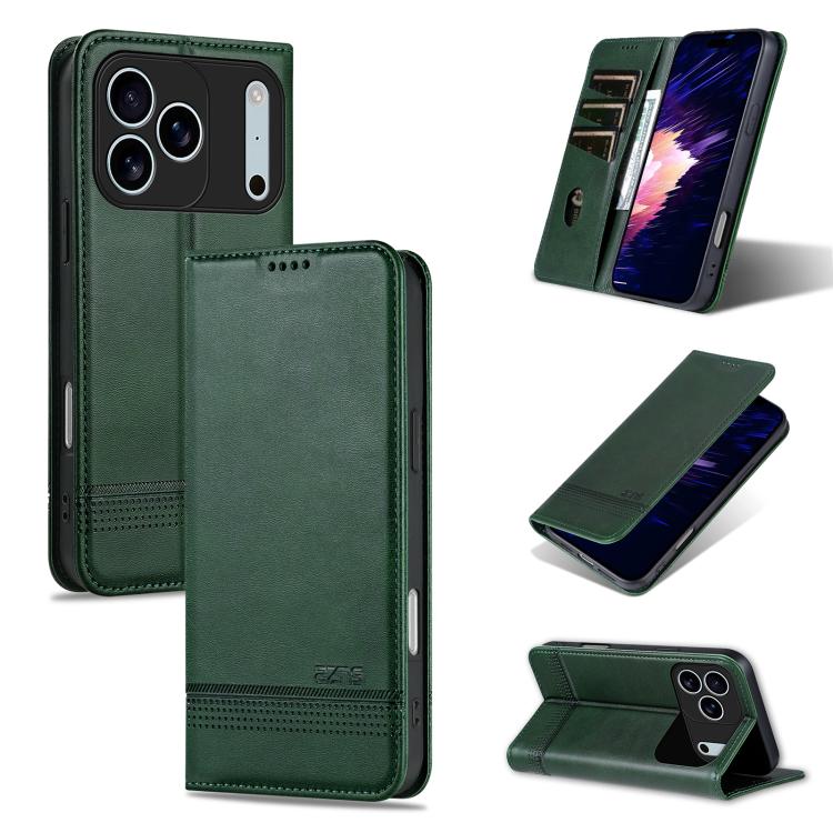 For iPhone 17 Pro AZNS Magnetic Calf Texture Flip Leather Phone Case(Dark Green)
For iPhone 17 Pro AZNS Magnetic Calf Texture Flip Leather Phone Case(Dark Green)