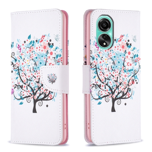 

For OPPO A78 4G Colored Drawing Pattern Leather Phone Case(Tree)