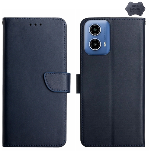 

For Motorola Moto G Stylus 5G 2024 Genuine Leather Fingerprint-proof Horizontal Flip Phone Case(Blue)