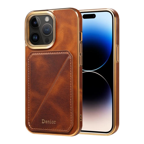 For iPhone 14 Pro Denior Oil Wax Leather Electroplating Card Slot Holder Phone Case(Brown)
For iPhone 14 Pro Denior Oil Wax Leather Electroplating Card Slot Holder Phone Case(Brown)