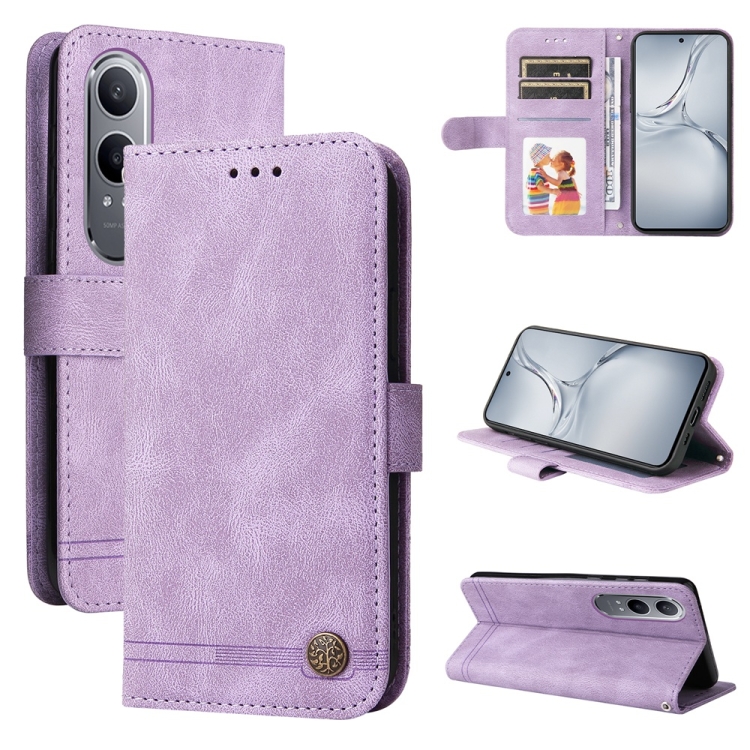 For OPPO K12x Skin Feel Life Tree Metal Button Leather Phone Case(Purple)
For OPPO K12x Skin Feel Life Tree Metal Button Leather Phone Case(Purple)