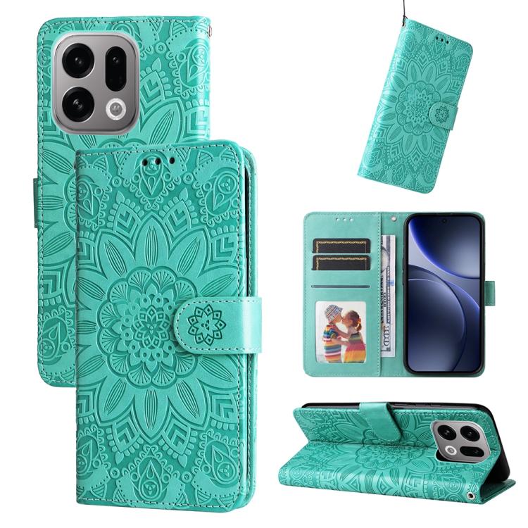 For OPPO Find X9 Embossed Sunflower Leather Phone Case(Green)
For OPPO Find X9 Embossed Sunflower Leather Phone Case(Green)