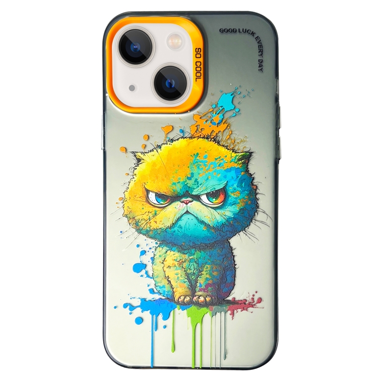For iPhone 13 Double Layer Color Silver Series Animal Oil Painting Phone Case(Big Face Cat)
For iPhone 13 Double Layer Color Silver Series Animal Oil Painting Phone Case(Big Face Cat)