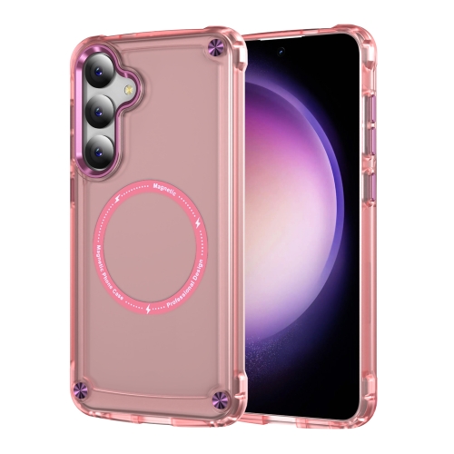 

For Samsung Galaxy S24+ 5G Skin Feel TPU + PC MagSafe Magnetic Phone Case(Transparent Pink)