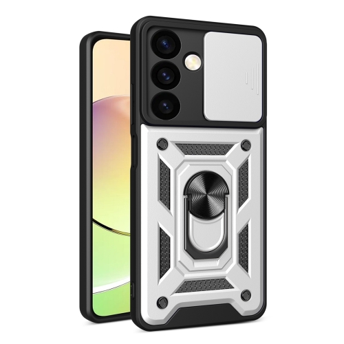 

For Samsung Galaxy S24+ 5G Sliding Camera Cover Design TPU+PC Phone Case(Silver)