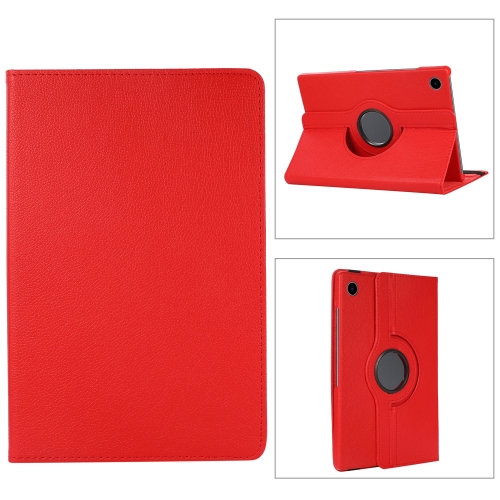 

For Samsung Galaxy Tab A9+ 360 Degrees Rotation Holder Litchi Texture Leather Tablet Case(Red)