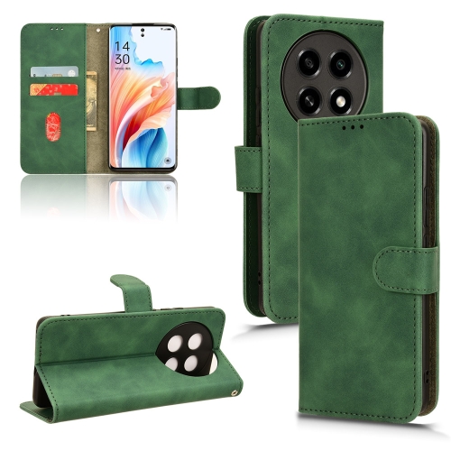 

For OPPO A2 Pro Skin Feel Magnetic Flip Leather Phone Case(Green)