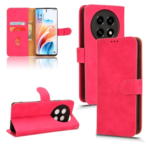 

For OPPO A2 Pro Skin Feel Magnetic Flip Leather Phone Case(Rose Red)