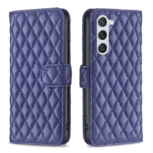 

For Samsung Galaxy S24 5G Diamond Lattice Wallet Flip Leather Phone Case(Blue)
