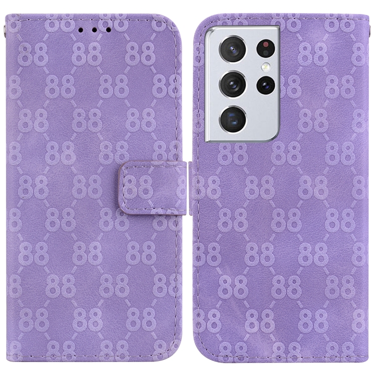 For Samsung Galaxy S21 Ultra 5G Double 8-shaped Embossed Leather Phone Case(Purple) 
For Samsung Galaxy S21 Ultra 5G Double 8-shaped Embossed Leather Phone Case(Purple)