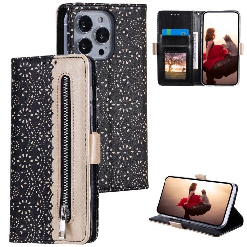 For iPhone 15 Pro Lace Pattern Double Button Zipper Leather Phone Case with Lanyard(Black)
For iPhone 15 Pro Lace Pattern Double Button Zipper Leather Phone Case with Lanyard(Black)