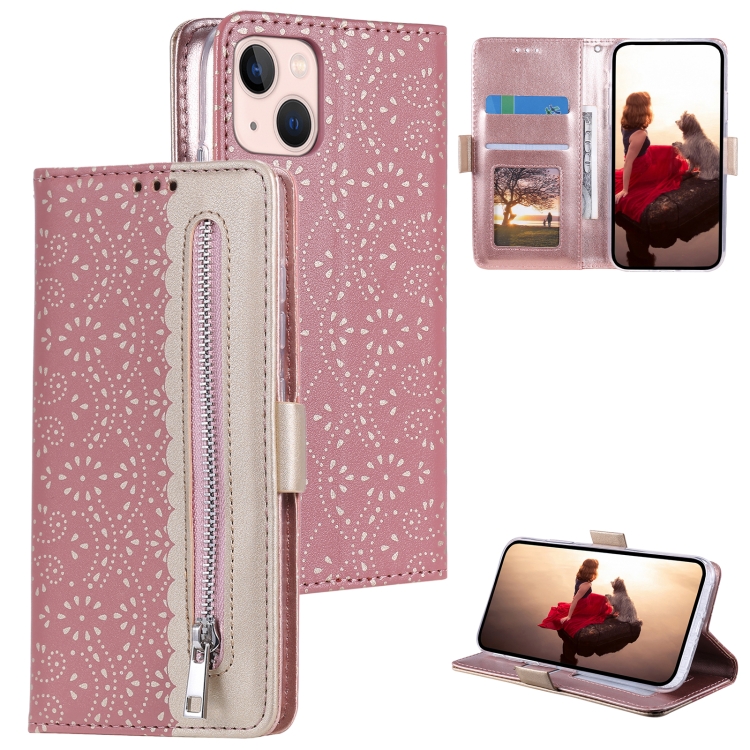 For iPhone 15 Lace Pattern Double Button Zipper Leather Phone Case with Lanyard(Rose Gold)
For iPhone 15 Lace Pattern Double Button Zipper Leather Phone Case with Lanyard(Rose Gold)