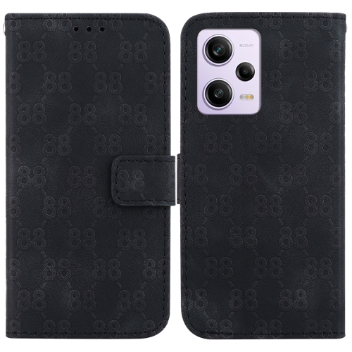 

For Xiaomi Redmi Note 12 Pro 5G Global Double 8-shaped Embossed Leather Phone Case(Black)