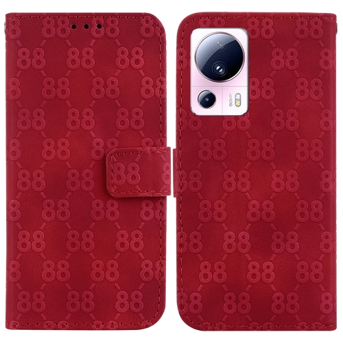 

For Xiaomi 13 Lite / Civi 2 Double 8-shaped Embossed Leather Phone Case(Red)