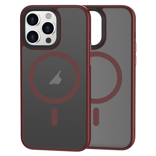 

For iPhone 14 Pro Brilliant Series MagSafe Micro-frosted Anti-fingerprint PC Phone Case(Purplish Red)
