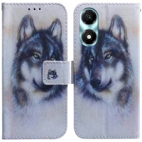 

For Honor X5 Plus / Play 40C Coloured Drawing Flip Leather Phone Case(White Wolf)