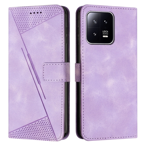 

For Xiaomi 13 Dream Triangle Leather Phone Case with Lanyard(Purple)