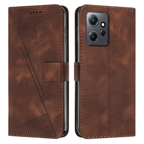

For Xiaomi Redmi Note 12 4G Global Dream Triangle Leather Phone Case with Lanyard(Brown)