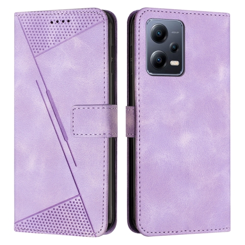

For Xiaomi Redmi Note 12 5G Global Dream Triangle Leather Phone Case with Lanyard(Purple)