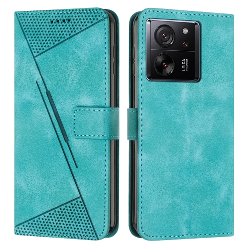 

For Xiaomi 13T / Xiaomi 13T Pro Dream Triangle Leather Phone Case with Lanyard(Green)
