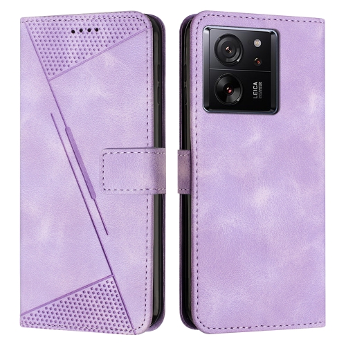 

For Xiaomi 13T / Xiaomi 13T Pro Dream Triangle Leather Phone Case with Lanyard(Purple)