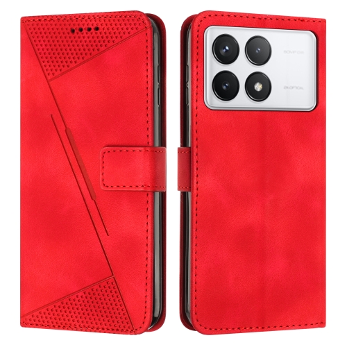 

For Xiaomi Redmi K70E Dream Triangle Leather Phone Case with Lanyard(Red)
